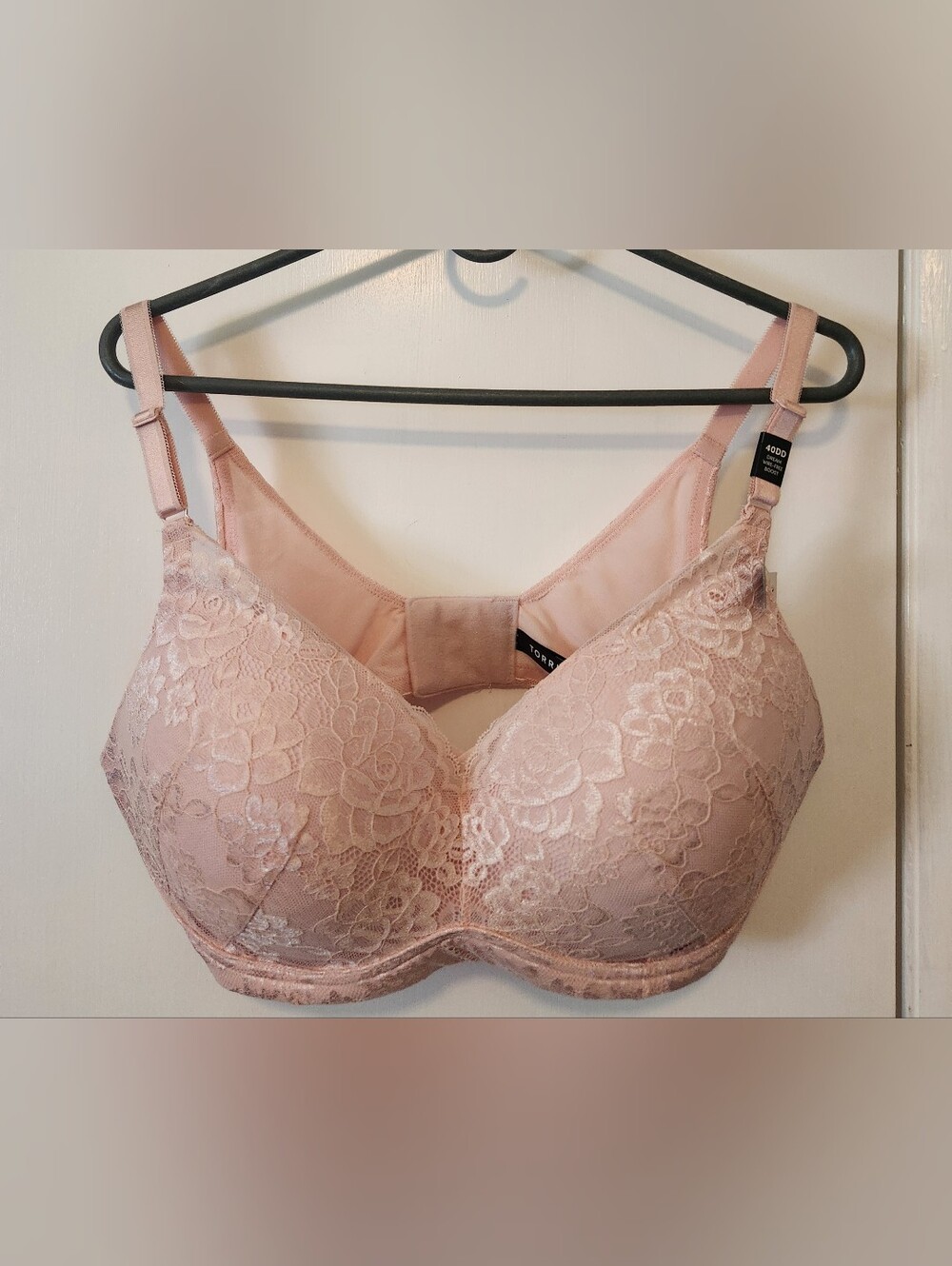 Torrid Lace Full-Coverage Bra - Blush Pink Wireless 40DD 360 Back Smoothing NWT